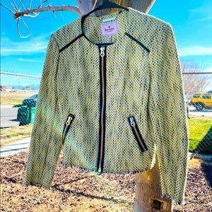 Juicy Couture Moto Jacket Yellow/Green/Black knitting